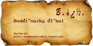 Bodánszky Ábel névjegykártya